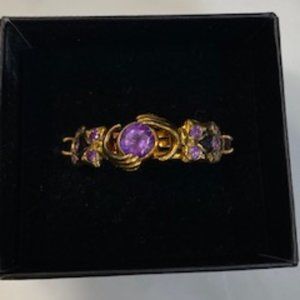 Ysabeau Scribble Ring custom all amethyst stones, gold